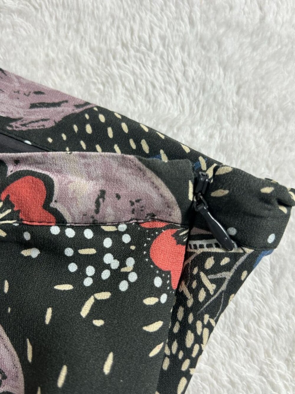 Free People Floral Print Crepe Maxi Skirt Size 12 Black/Multicolor Flowy Boho - Picture 6 of 10
